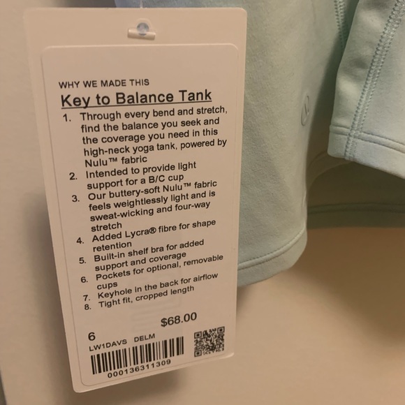 NWT lululemon key to balance tank - Picture 5 of 6